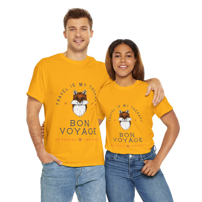 Travel Is My Therapy Fox T-Shirt - BON VOYAGE Wanderlust Tee