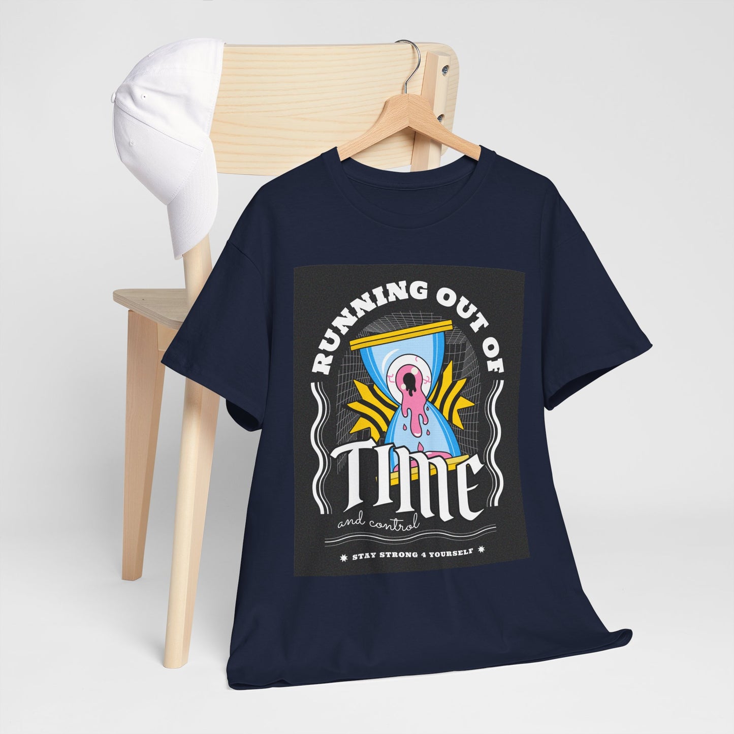 **Unisex Running Out of Time and Control Graphic T-Shirt - Hourglass Anxiety Tee**