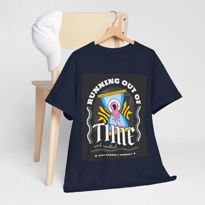 **Unisex Running Out of Time and Control Graphic T-Shirt - Hourglass Anxiety Tee**