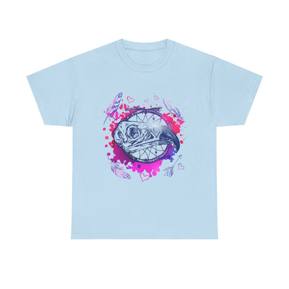Bird Skull Dreamcatcher T-Shirt - Bohemian Watercolor Graphic