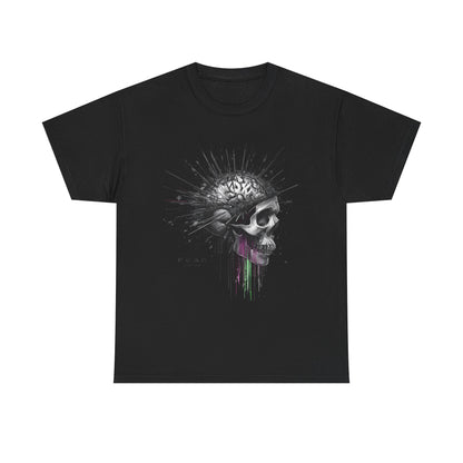 Unisex 'Exploding Mind' T-Shirt - Skull, Brain & FEAR Anxiety Graphic Tee