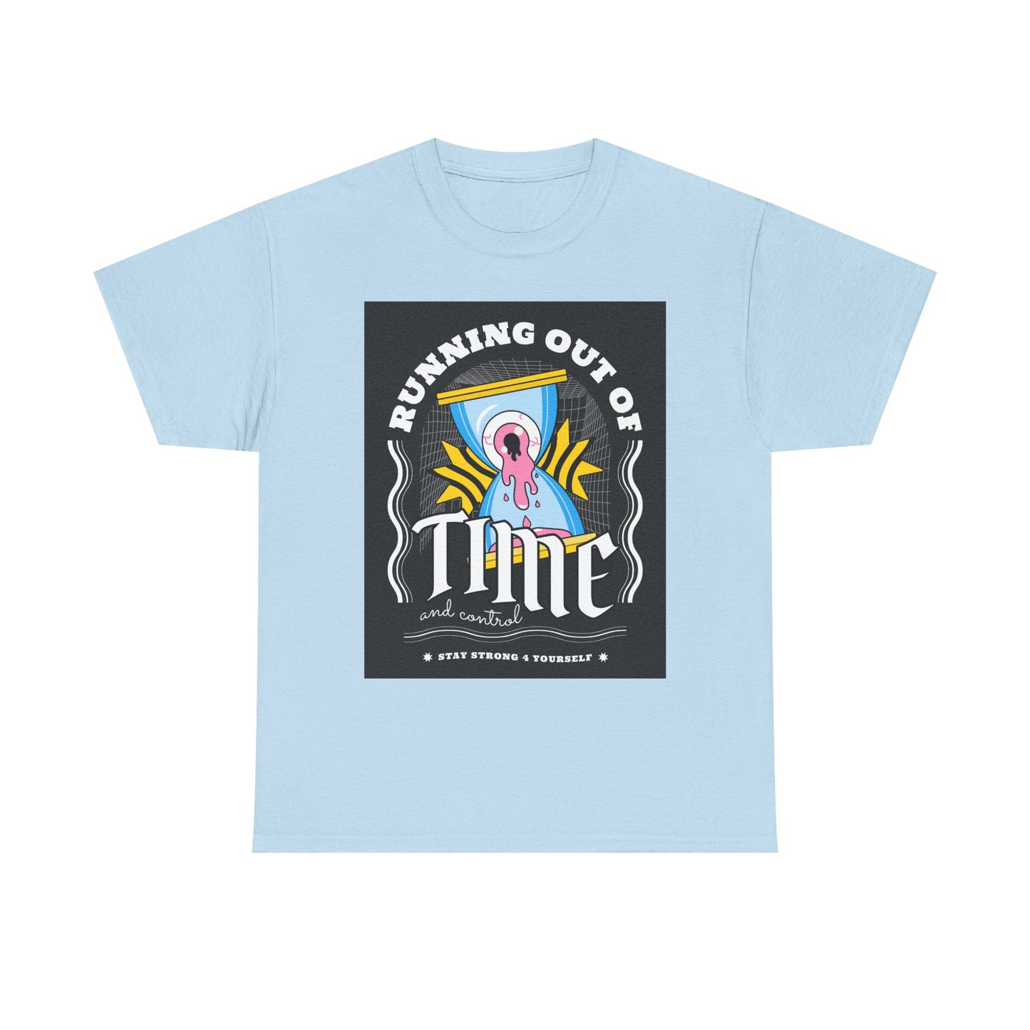 **Unisex Running Out of Time and Control Graphic T-Shirt - Hourglass Anxiety Tee**