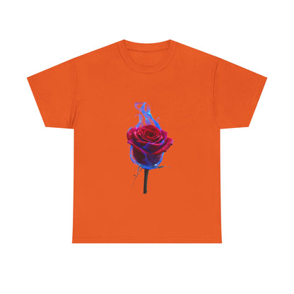 Unisex Blazing Blue Rose T-Shirt - Fire & Flower Graphic Tee