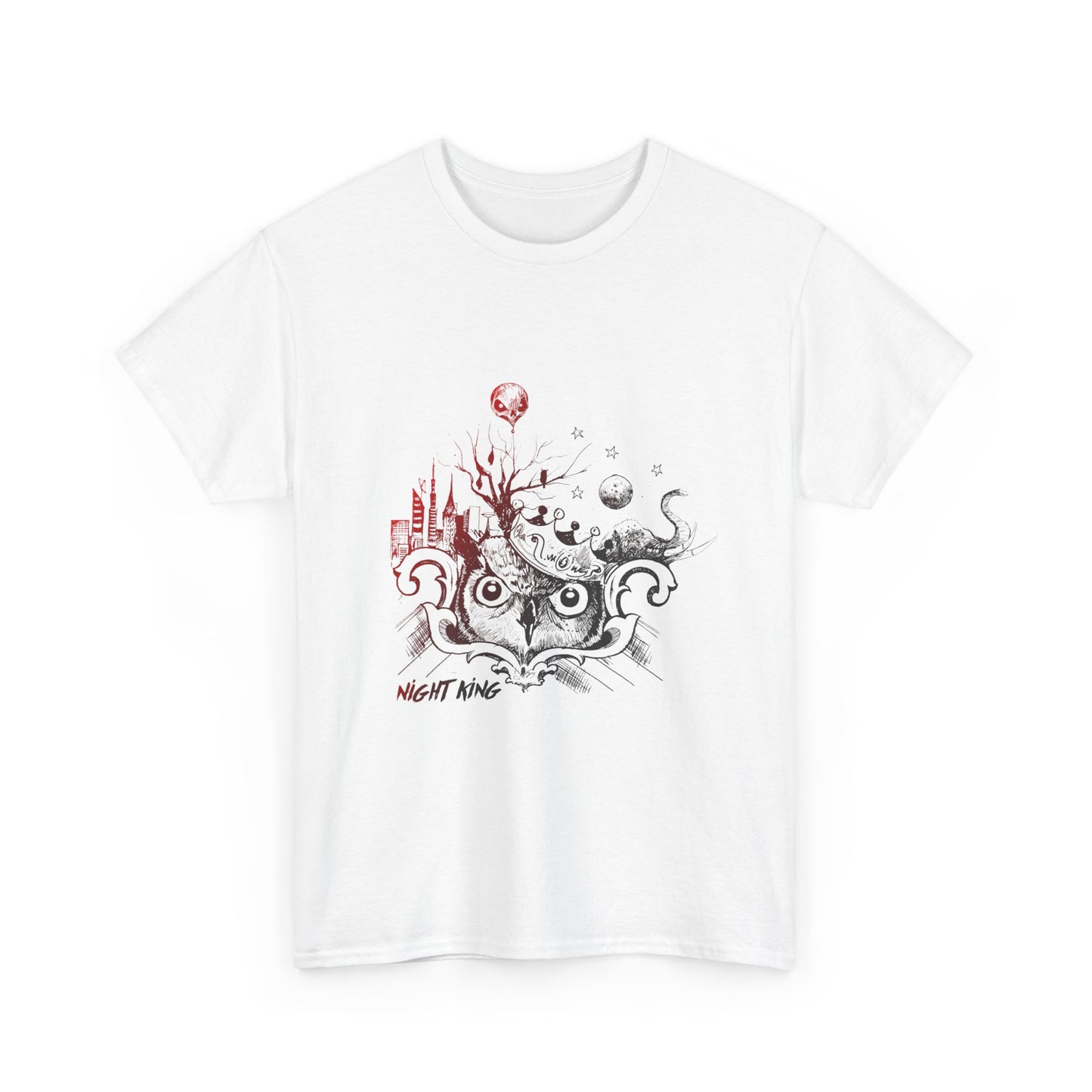 **Unisex Heavy Cotton Tee - Enchanted Forest Graphic T-Shirt**