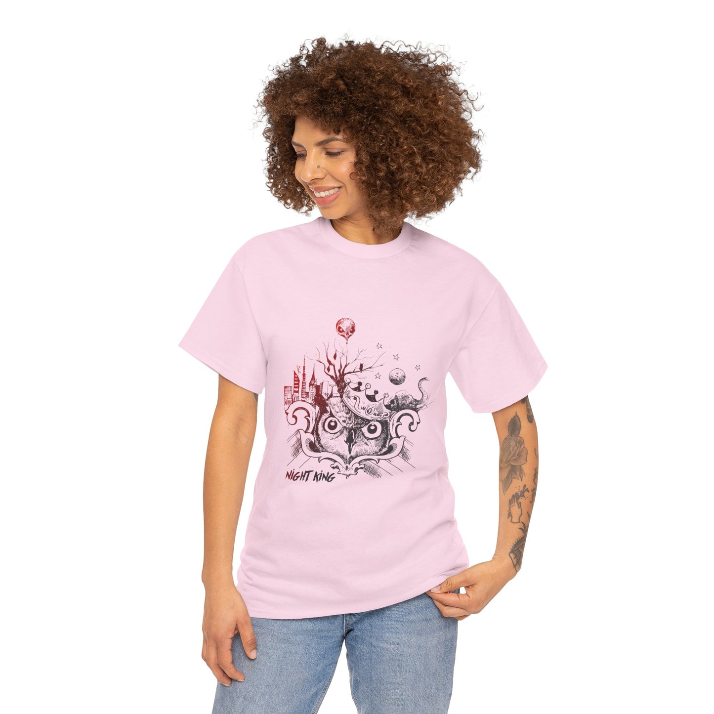 **Unisex Heavy Cotton Tee - Enchanted Forest Graphic T-Shirt**