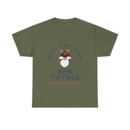 Travel Is My Therapy Fox T-Shirt - BON VOYAGE Wanderlust Tee
