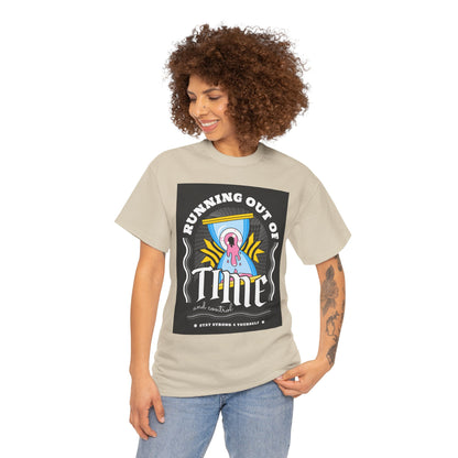 **Unisex Running Out of Time and Control Graphic T-Shirt - Hourglass Anxiety Tee**