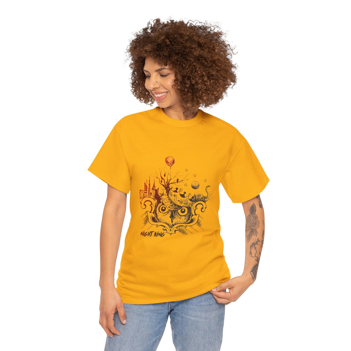 **Unisex Heavy Cotton Tee - Enchanted Forest Graphic T-Shirt**