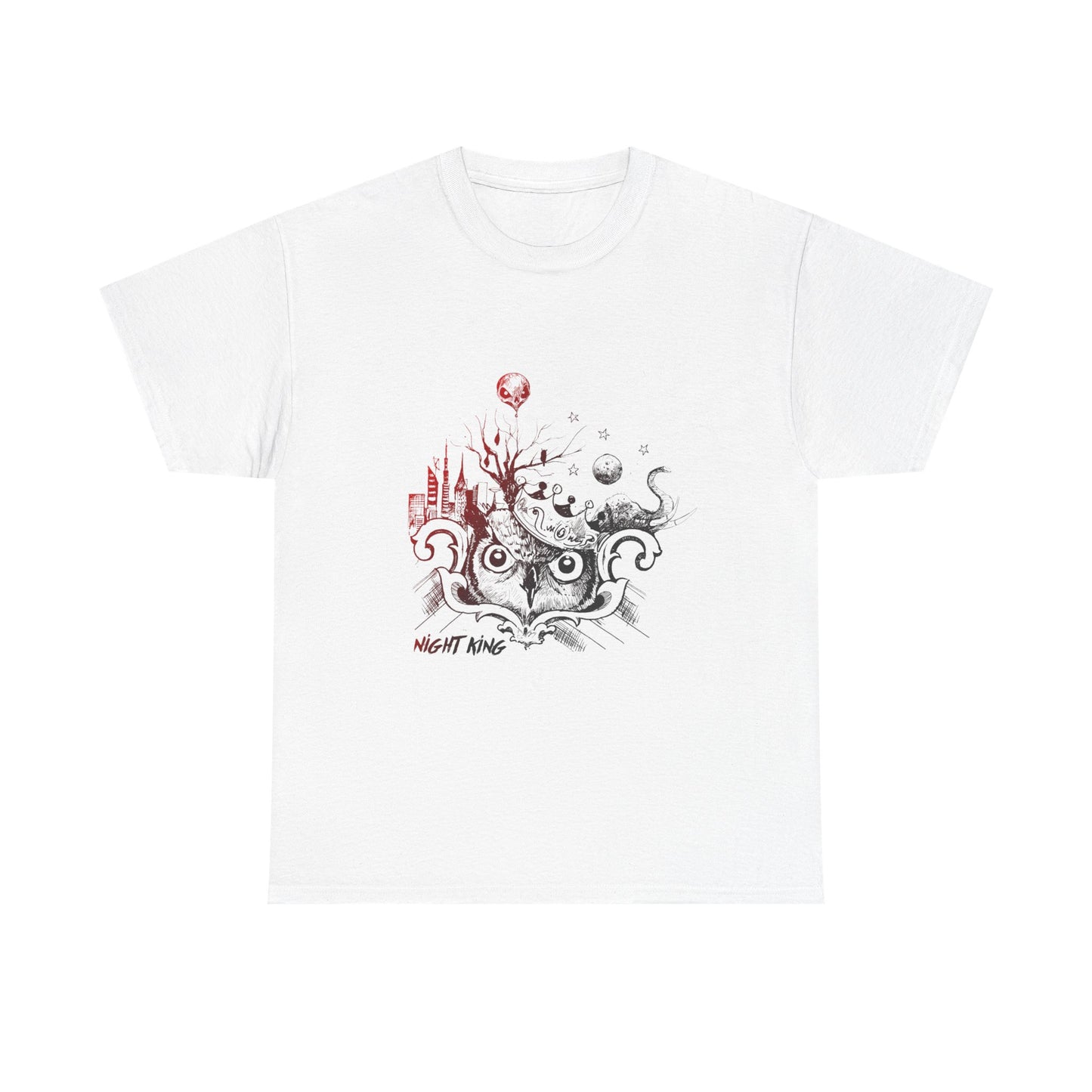 **Unisex Heavy Cotton Tee - Enchanted Forest Graphic T-Shirt**