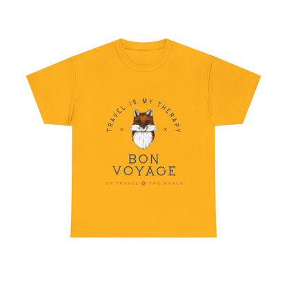 Travel Is My Therapy Fox T-Shirt - BON VOYAGE Wanderlust Tee