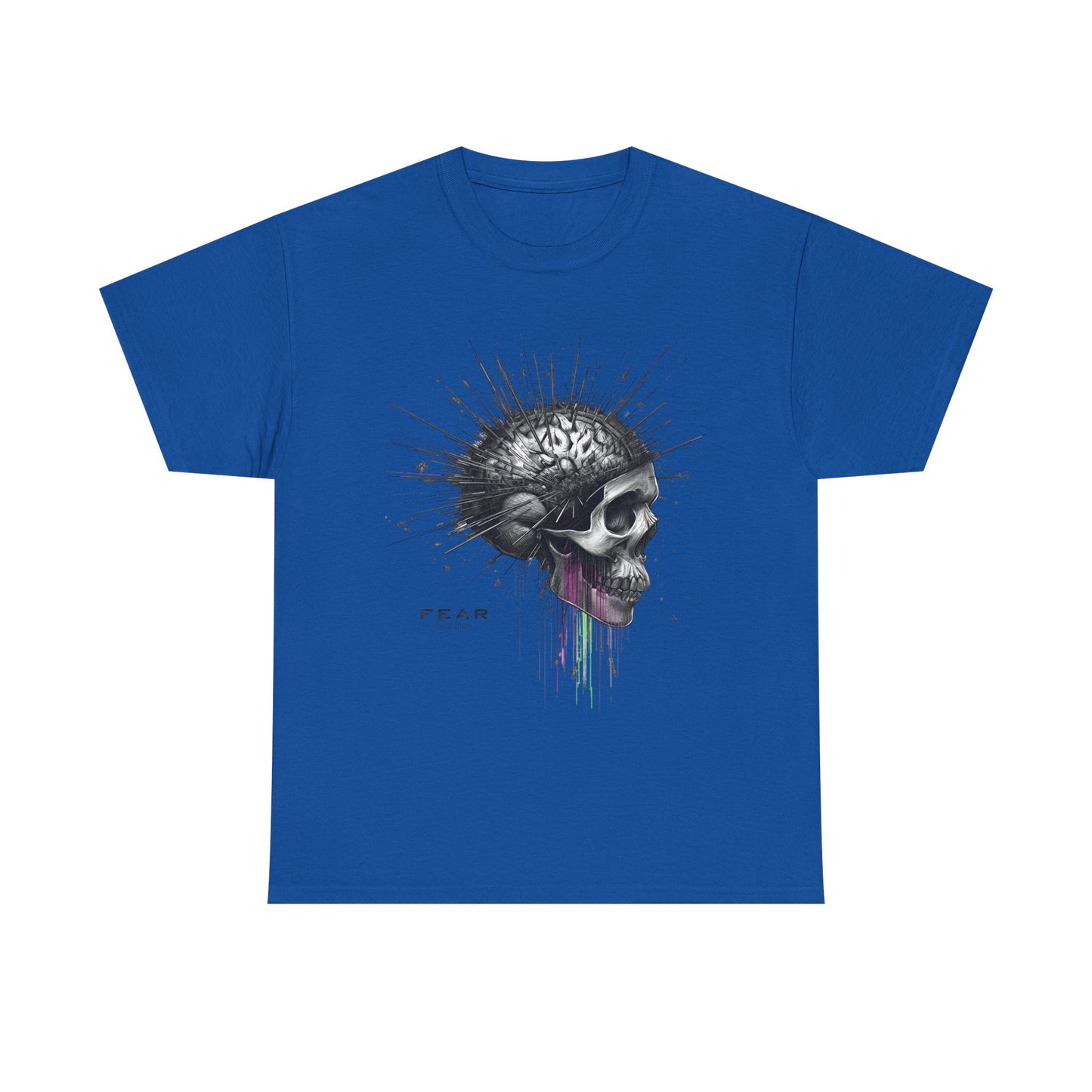 Unisex 'Exploding Mind' T-Shirt - Skull, Brain & FEAR Anxiety Graphic Tee