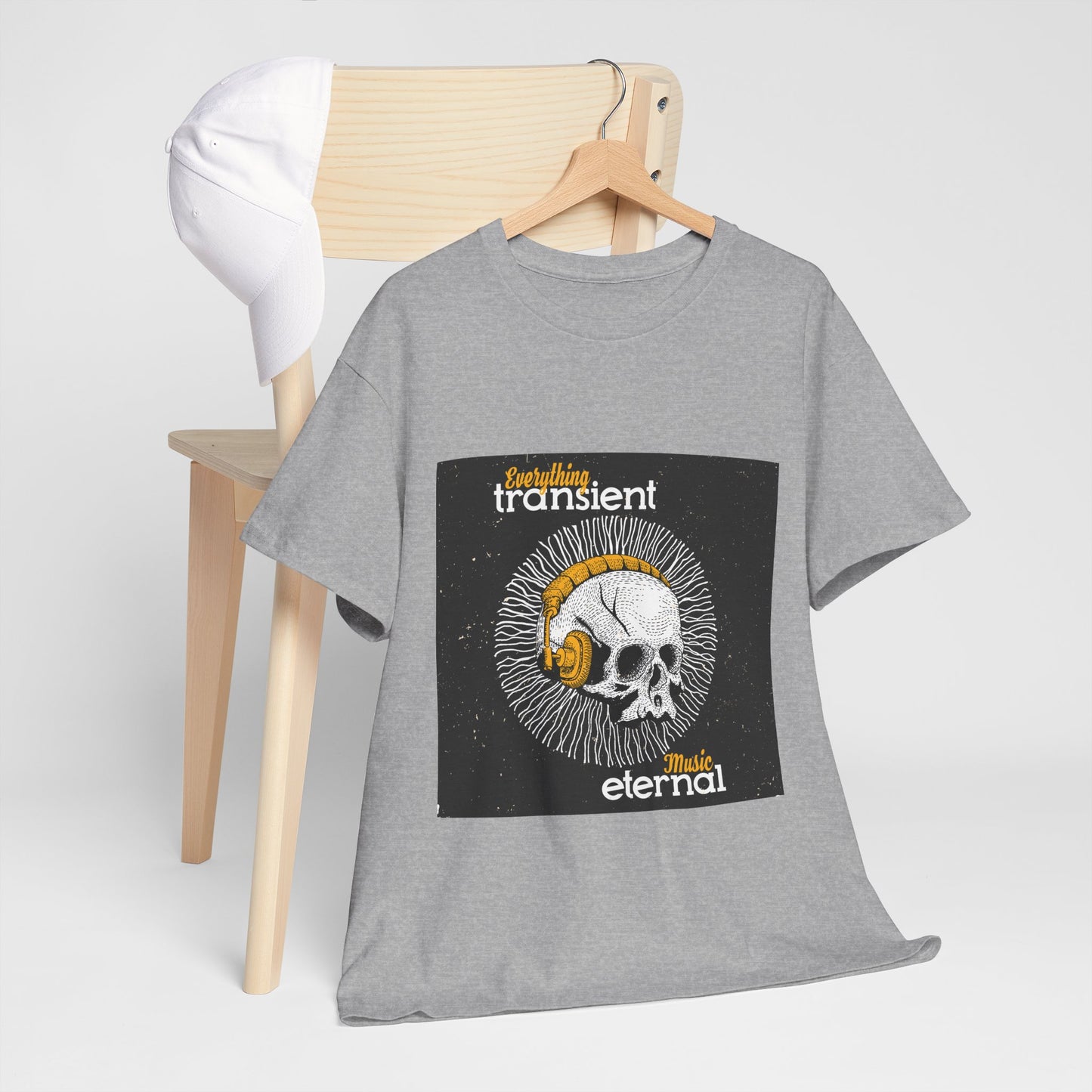 Unisex Music Eternal Skull Graphic Tee - DJ Headphones Vintage Art