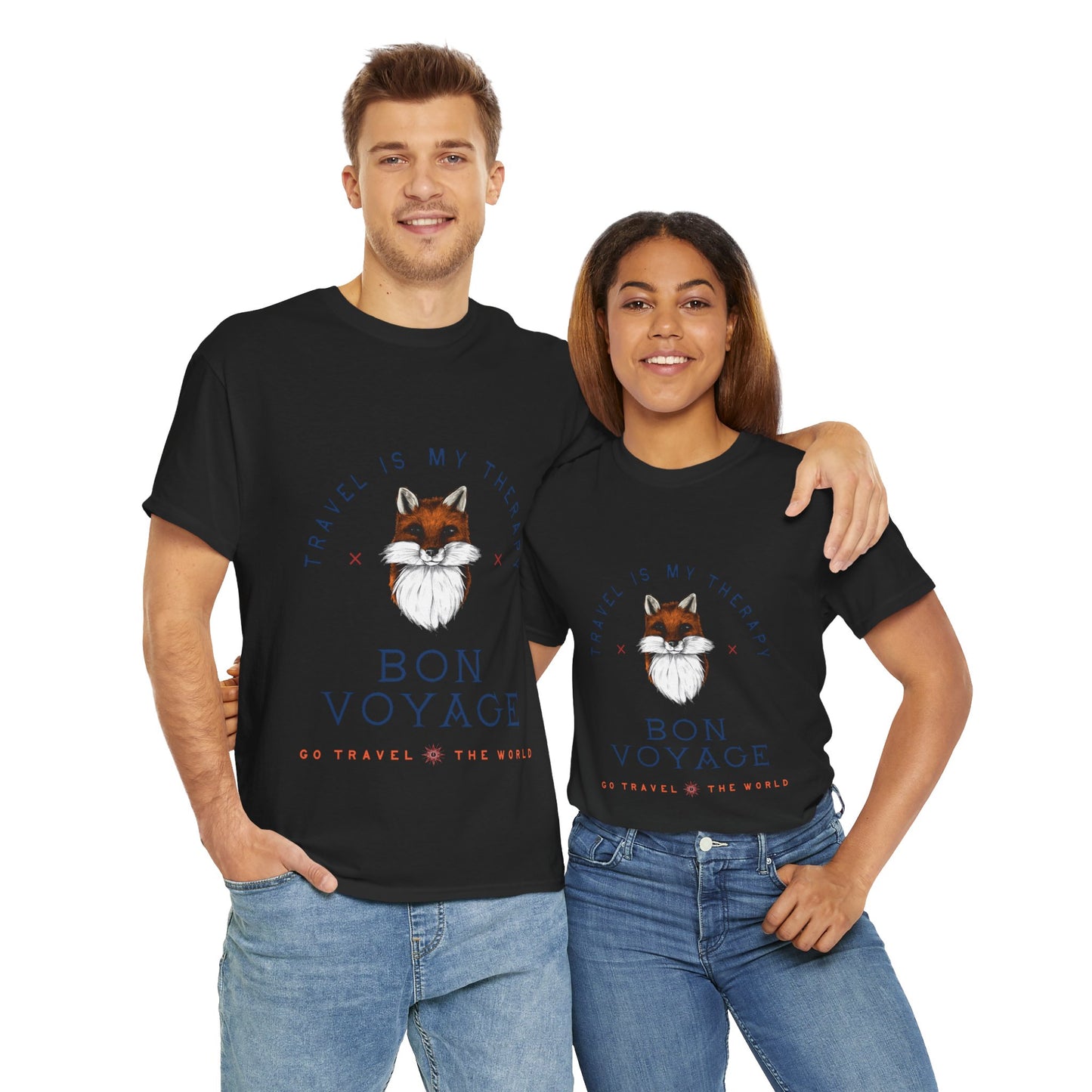 Travel Is My Therapy Fox T-Shirt - BON VOYAGE Wanderlust Tee