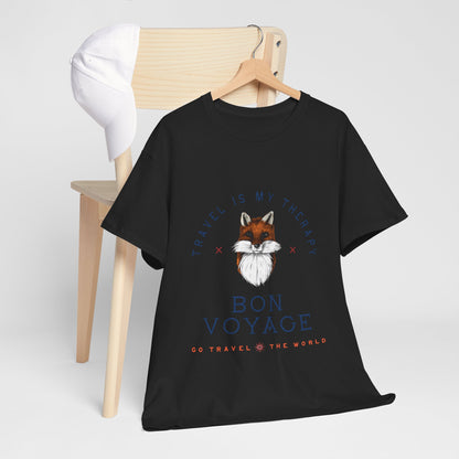 Travel Is My Therapy Fox T-Shirt - BON VOYAGE Wanderlust Tee