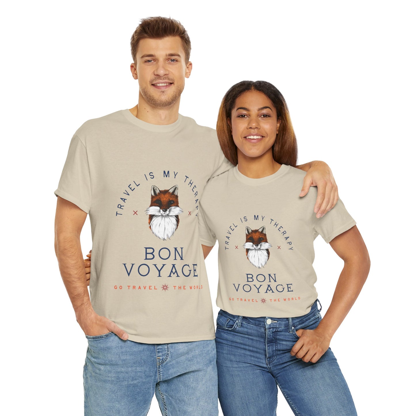 Travel Is My Therapy Fox T-Shirt - BON VOYAGE Wanderlust Tee