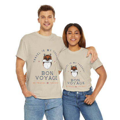 Travel Is My Therapy Fox T-Shirt - BON VOYAGE Wanderlust Tee