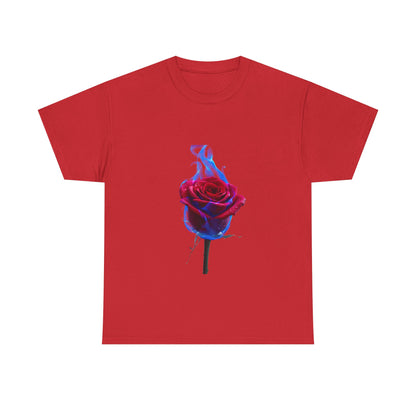 Unisex Blazing Blue Rose T-Shirt - Fire & Flower Graphic Tee