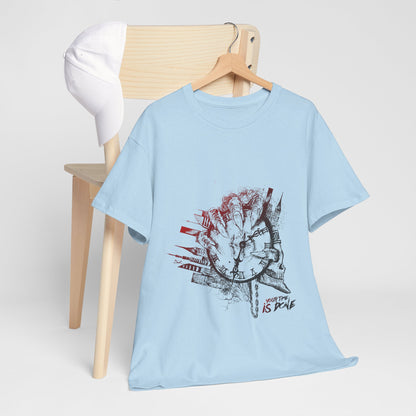 YOUR TIME IS DONE Skull Graphic Tee - Claw Hand Clock Print
