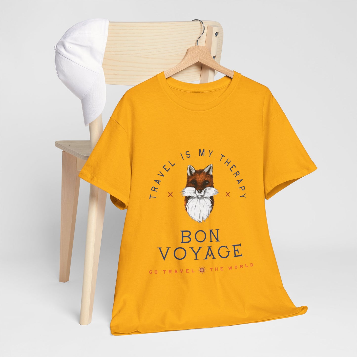 Travel Is My Therapy Fox T-Shirt - BON VOYAGE Wanderlust Tee