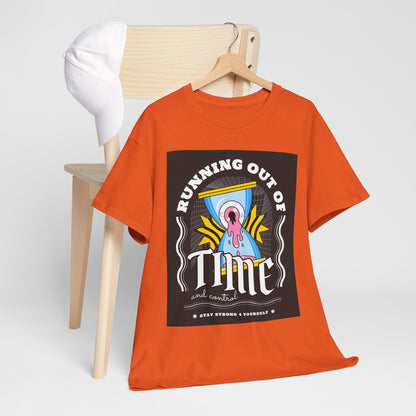 **Unisex Running Out of Time and Control Graphic T-Shirt - Hourglass Anxiety Tee**