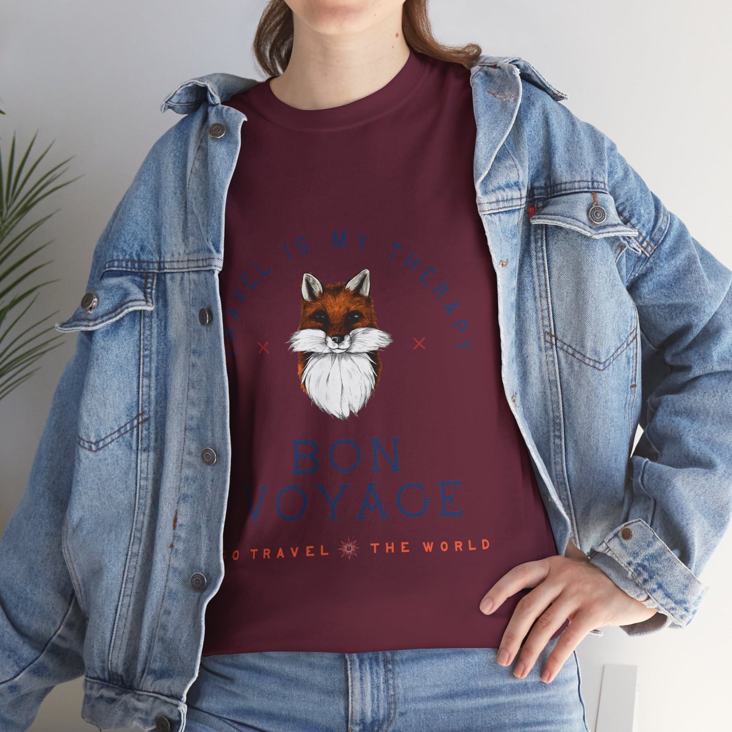 Travel Is My Therapy Fox T-Shirt - BON VOYAGE Wanderlust Tee