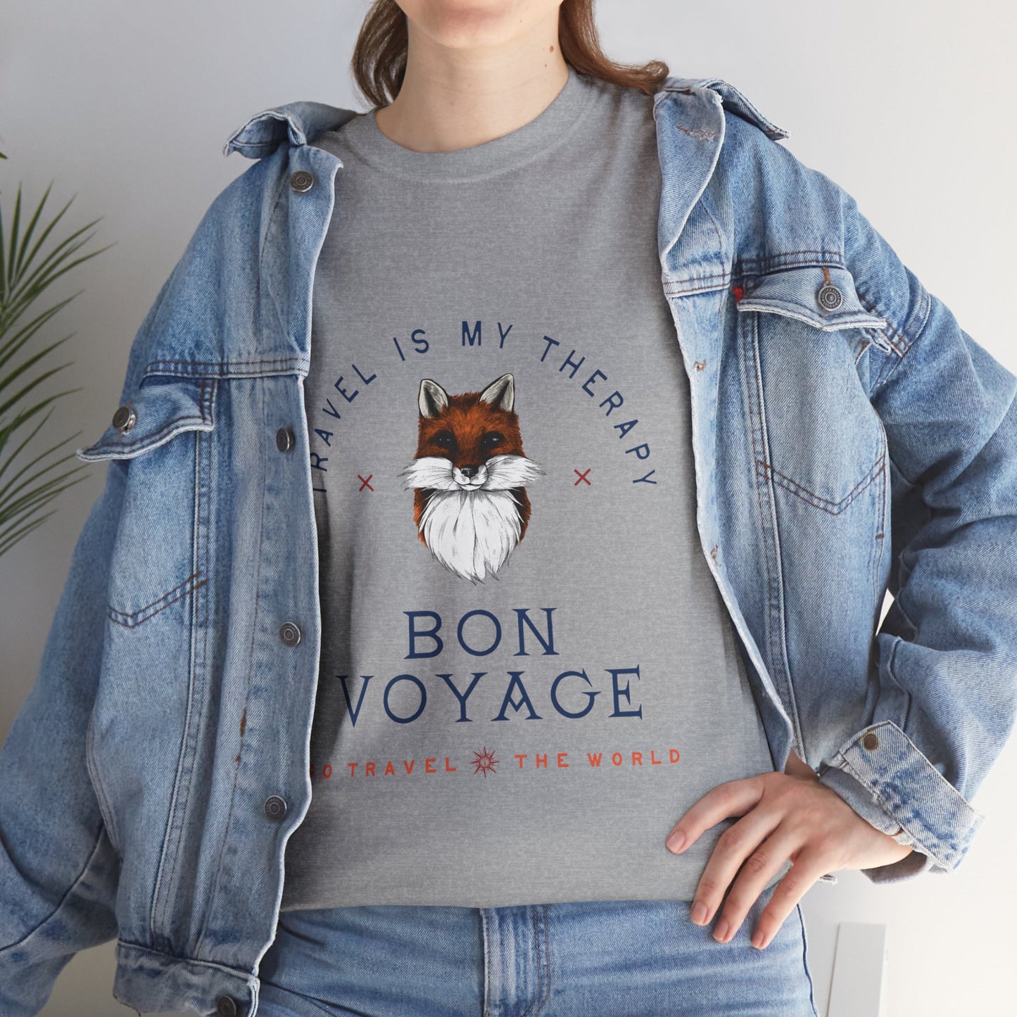 Travel Is My Therapy Fox T-Shirt - BON VOYAGE Wanderlust Tee