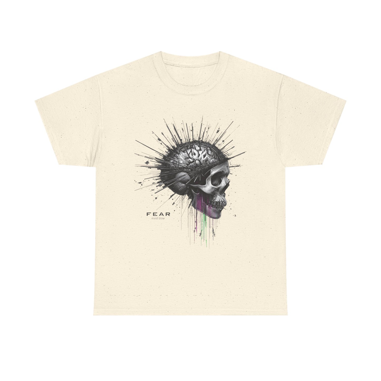 Unisex 'Exploding Mind' T-Shirt - Skull, Brain & FEAR Anxiety Graphic Tee