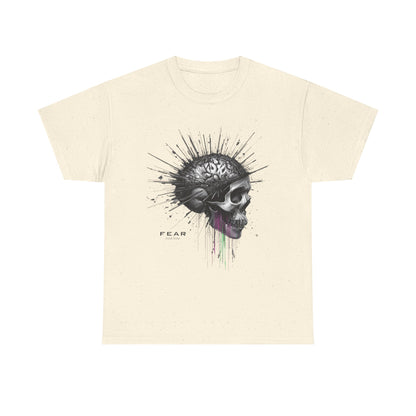 Unisex 'Exploding Mind' T-Shirt - Skull, Brain & FEAR Anxiety Graphic Tee
