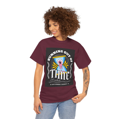 **Unisex Running Out of Time and Control Graphic T-Shirt - Hourglass Anxiety Tee**