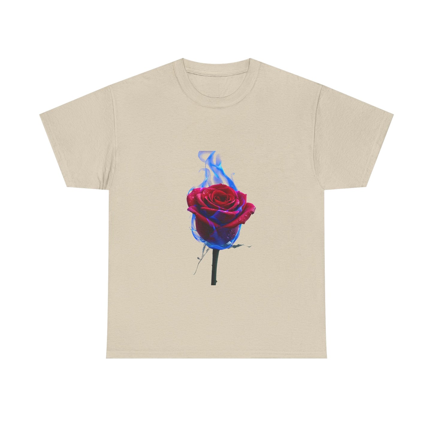 Unisex Blazing Blue Rose T-Shirt - Fire & Flower Graphic Tee