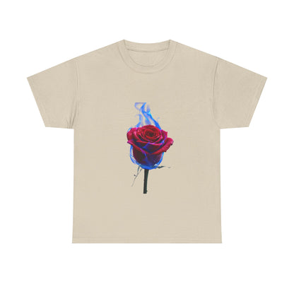Unisex Blazing Blue Rose T-Shirt - Fire & Flower Graphic Tee