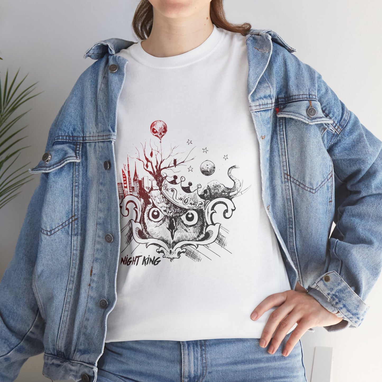 **Unisex Heavy Cotton Tee - Enchanted Forest Graphic T-Shirt**