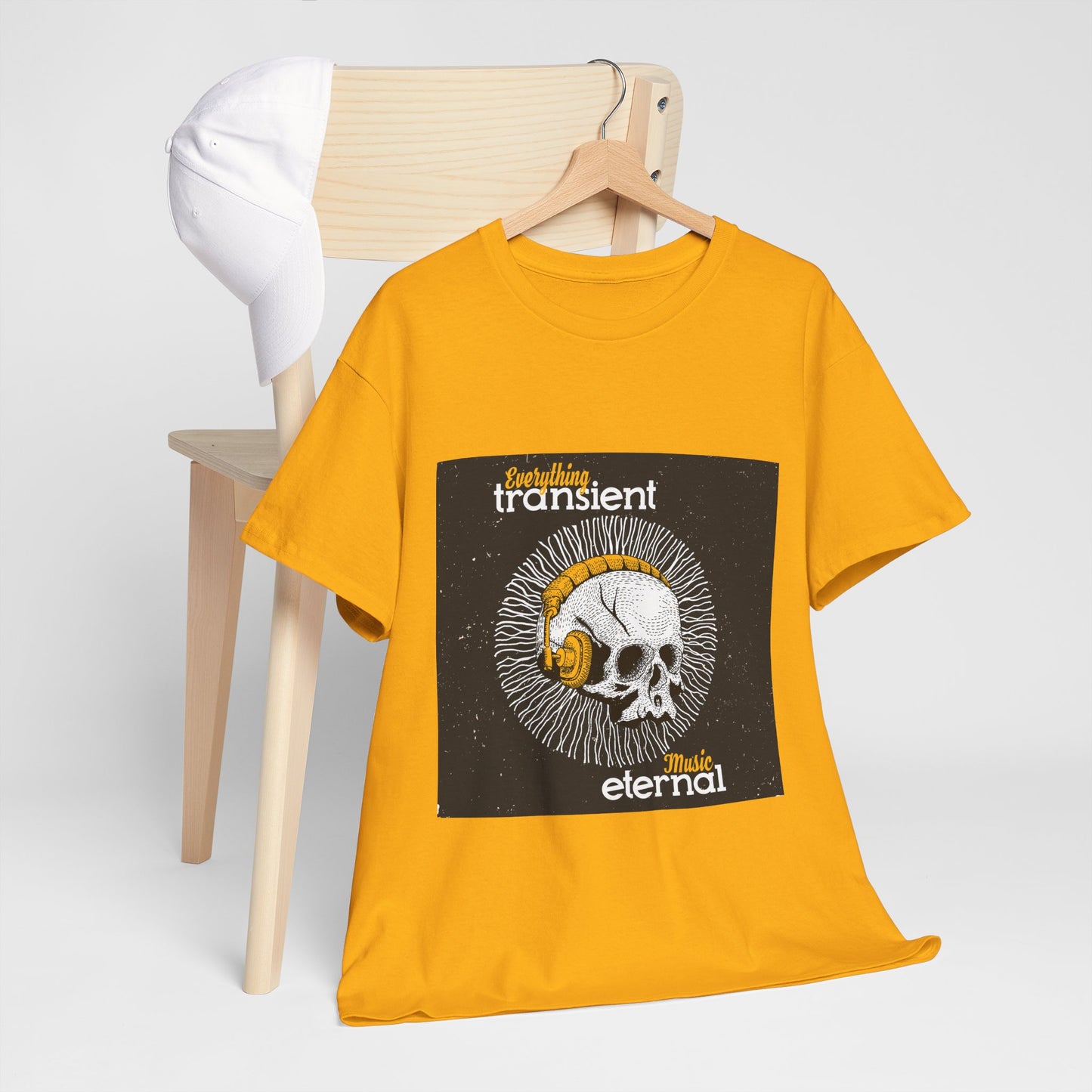 Unisex Music Eternal Skull Graphic Tee - DJ Headphones Vintage Art