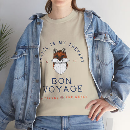 Travel Is My Therapy Fox T-Shirt - BON VOYAGE Wanderlust Tee
