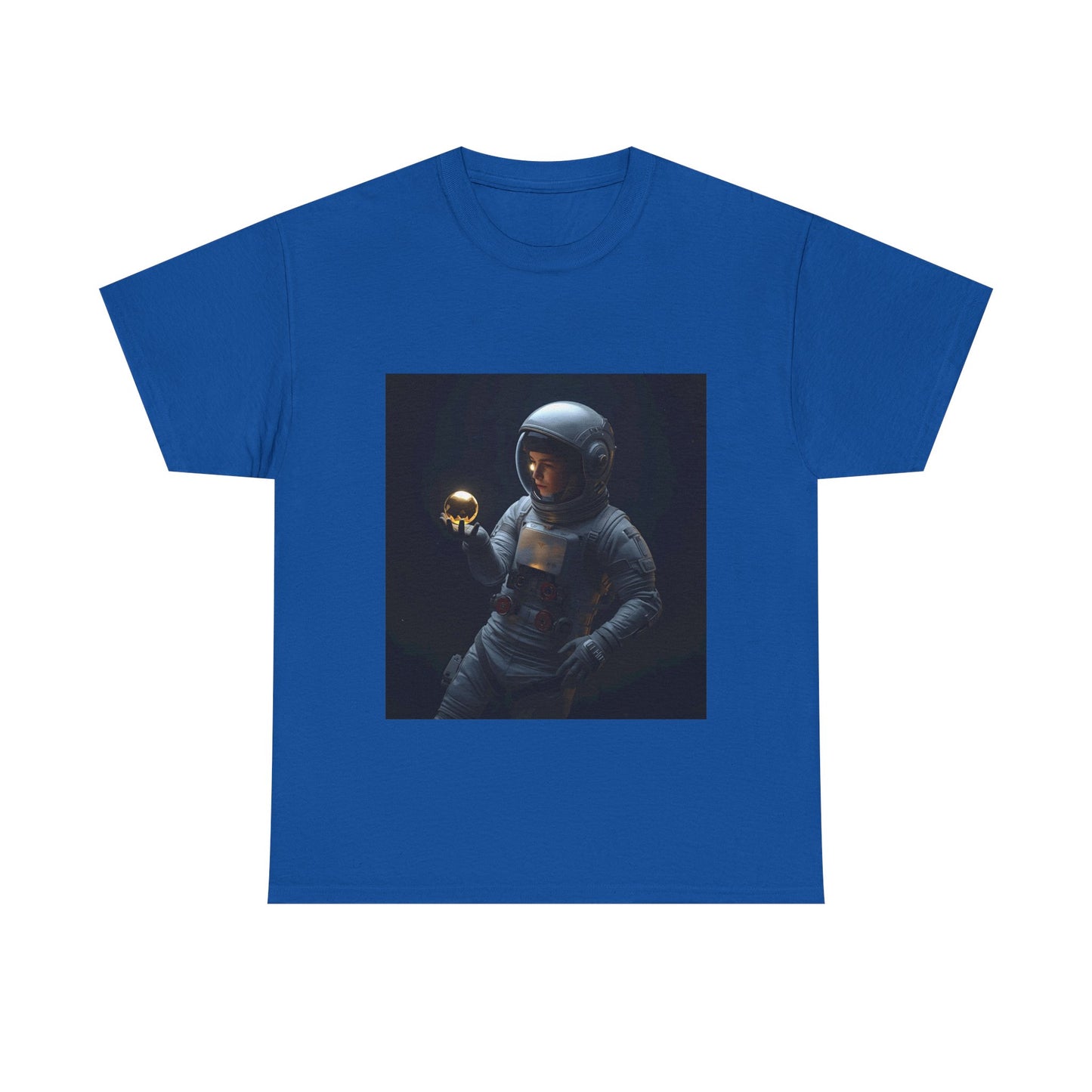 Unisex 'Cosmic Treasure' T-Shirt - Astronaut Holding Golden Orb Graphic Tee