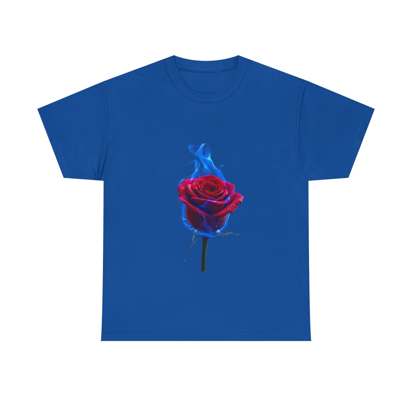 Unisex Blazing Blue Rose T-Shirt - Fire & Flower Graphic Tee