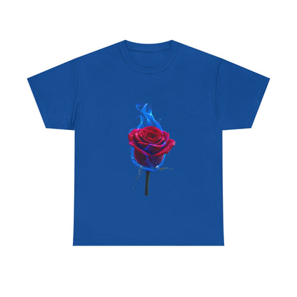 Unisex Blazing Blue Rose T-Shirt - Fire & Flower Graphic Tee