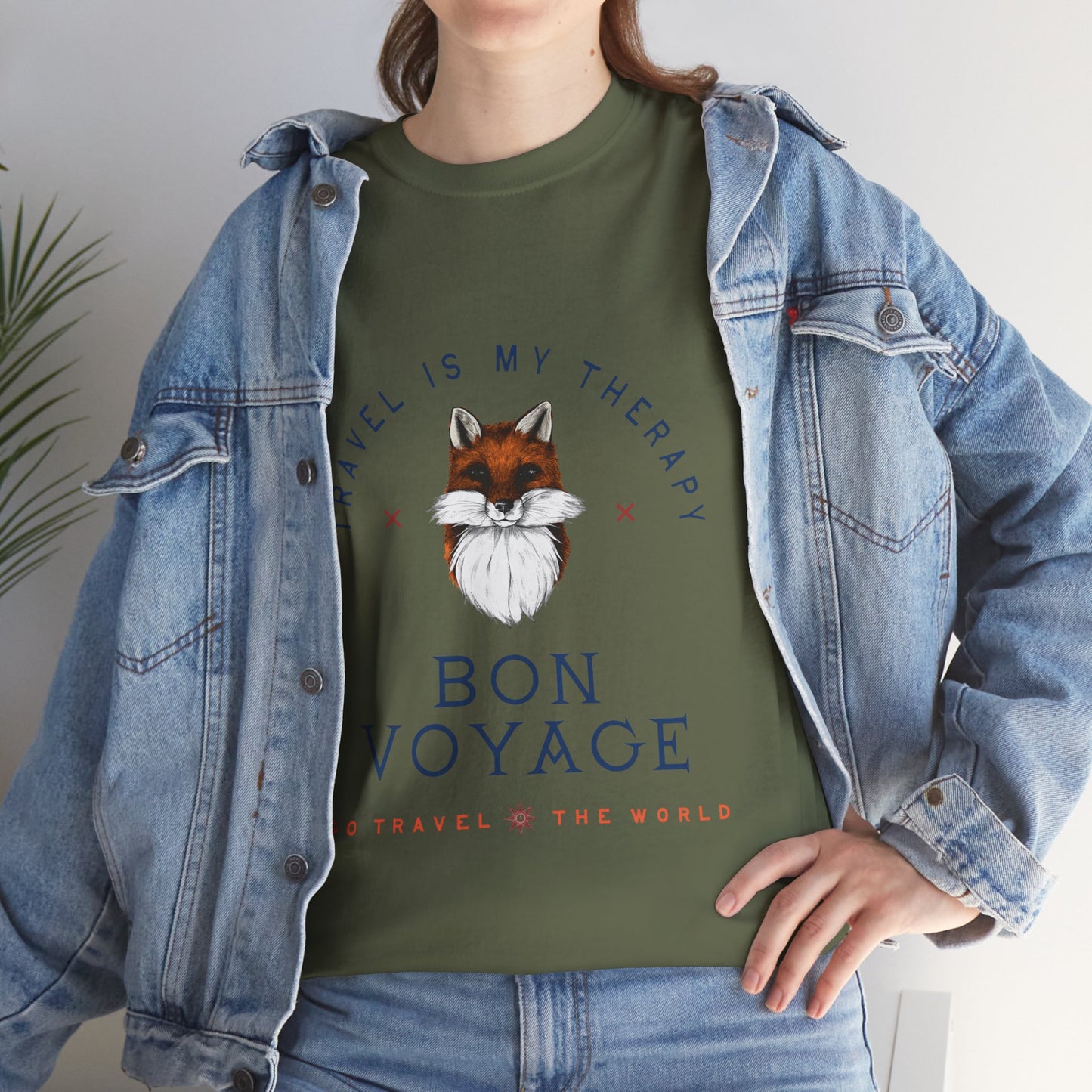 Travel Is My Therapy Fox T-Shirt - BON VOYAGE Wanderlust Tee