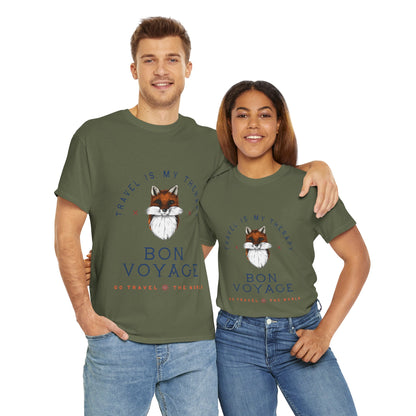 Travel Is My Therapy Fox T-Shirt - BON VOYAGE Wanderlust Tee