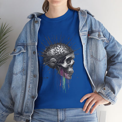 Unisex 'Exploding Mind' T-Shirt - Skull, Brain & FEAR Anxiety Graphic Tee