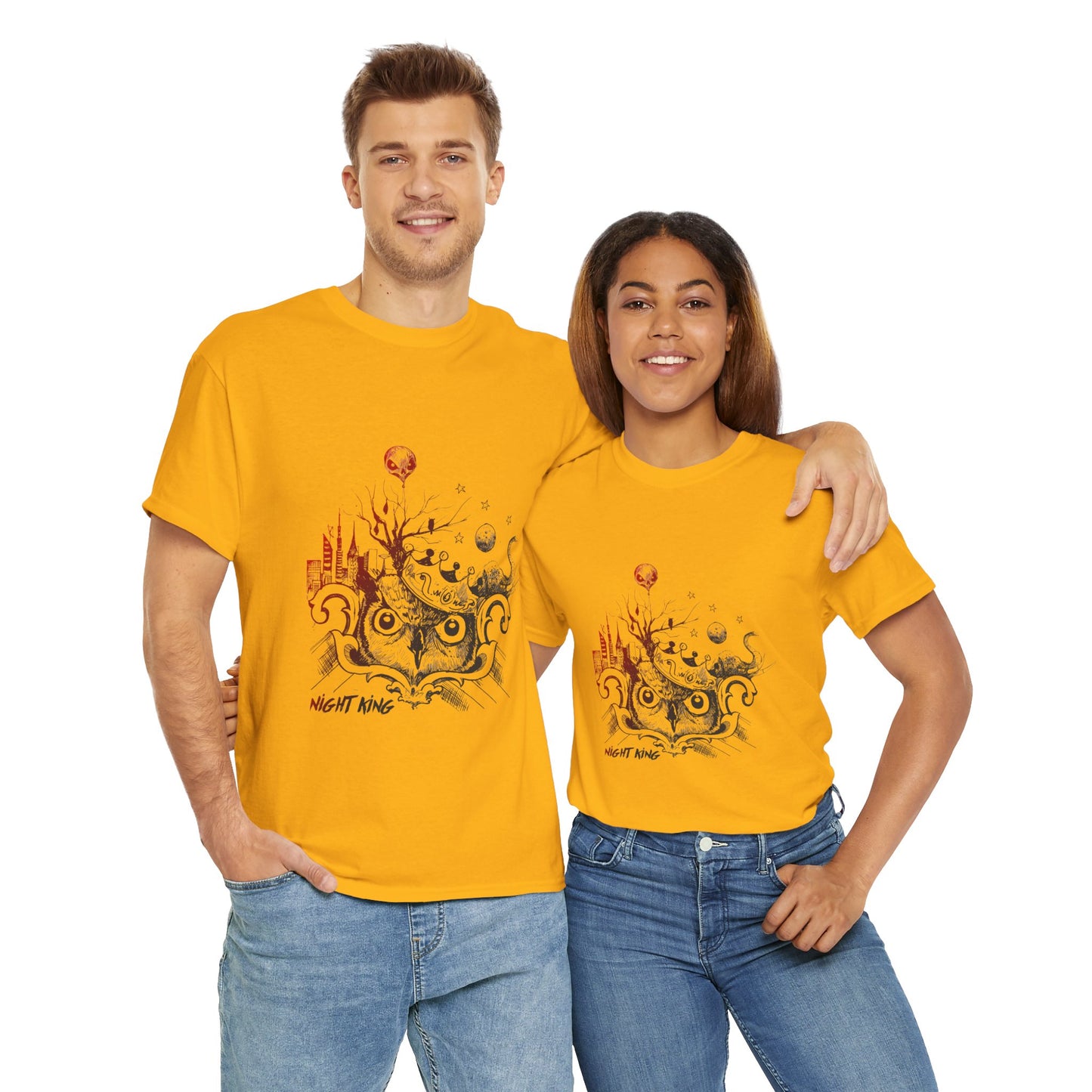 **Unisex Heavy Cotton Tee - Enchanted Forest Graphic T-Shirt**